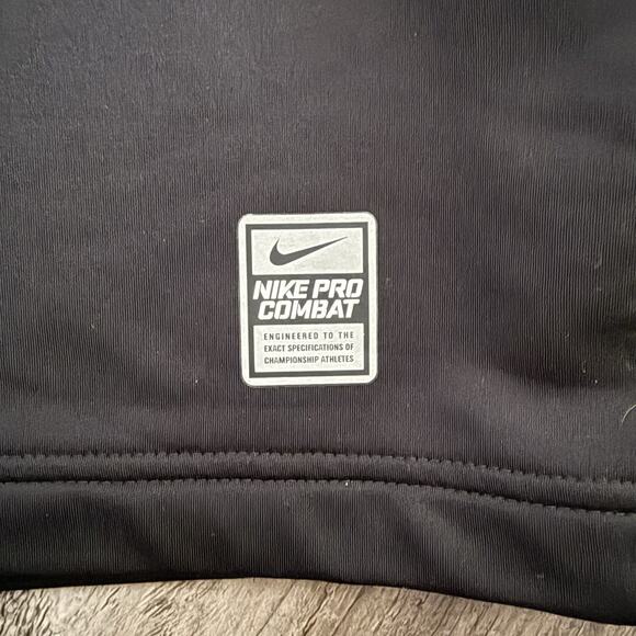 NIKE PRO COMBAT Hyperwarm Dri-Fit Max 1/4 Zip Pullover Mens Sz XL Black Neon - Picture 8 of 9